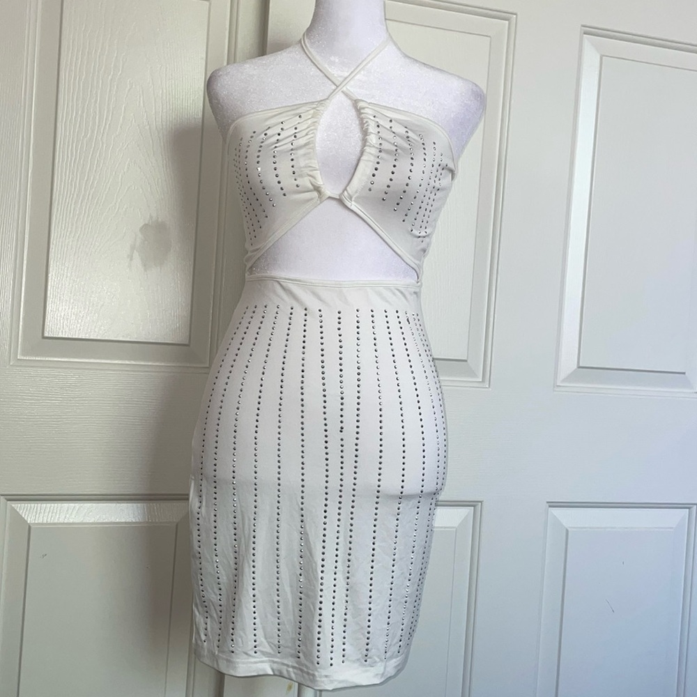 Off white dress with silver studs